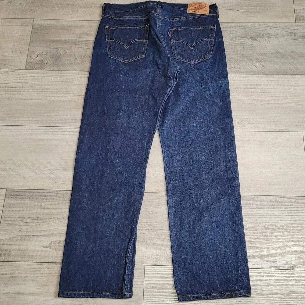 👖Vintage Y2K Levis 501XX Rigid Raw Jeans Men 36×34 (34×32) Dark Wash Denim 2001
